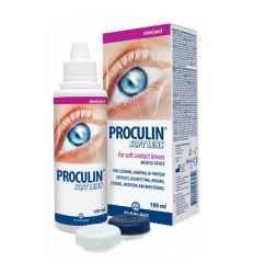 Proculin višenamenski rastvor za čišćenje kontaktnih sočiva, putno pakovanje od 100ml, sa hijaluronskom kiselinom, za sve vrste kontaktnih sočiva.