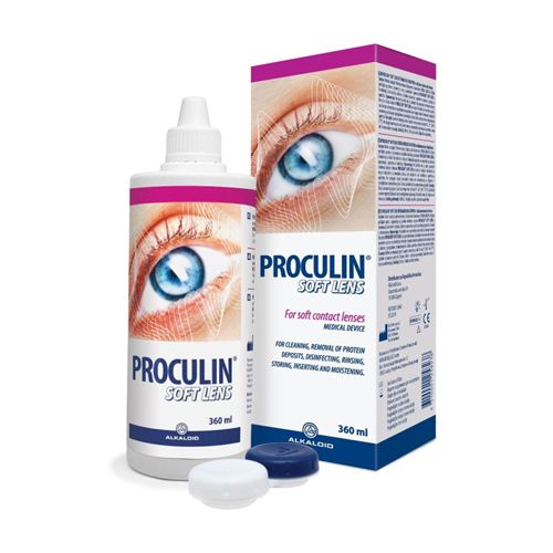 Proculin rastvor za čišćenje kontaktnih sočiva 360 ml, namenjen je za dezinfekciju, čišćenje, hidrataciju, podmazivanje i ispiranje kontaknih sočiva.