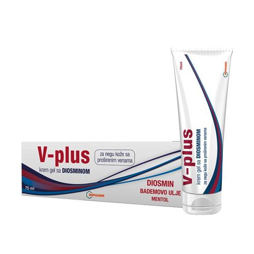 V plus krem gel se koristi za negu kože kod proširenih vena. Preporučuje se kod tegoba izazvanih poremećajem venske cirkulacije.