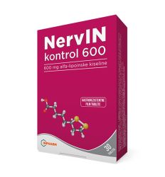 NervIN Kontrol 600, 30 kapsula, ima snažno antioksidativno i neuroprotektivno dejstvo. Koristi se kao dodatak ishrani. Mogu ga koristiti i deca od 14 godina.