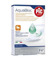Pic Aquabloc komprese 5x7cm su sterilni i providni vodootporni flasteri koji su otporni su na vodu, vlagu i znoj i efikasno štite rane od razvoja bakterija.