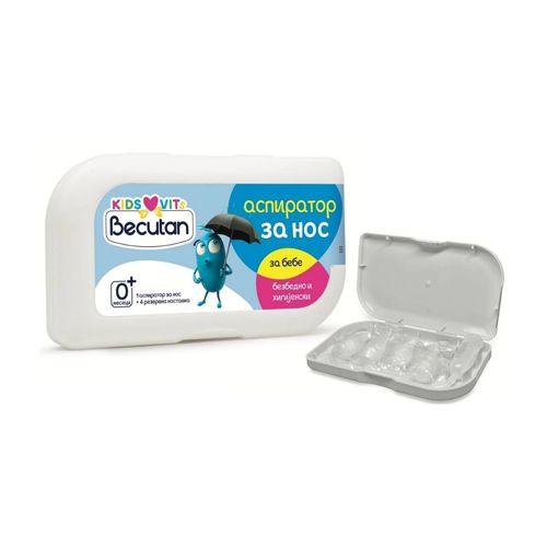 Becutan KidS VitS nosni aspirator za svakodnevnu higijenu nosića kod beba i male dece, u slučajevima prekomernog lučenja sekreta iz nosa i njegovog nakupljanja.
