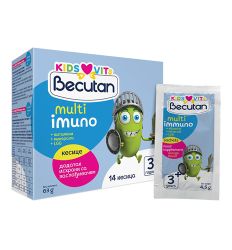 Becutan Kids VitS Multi Imuno namenjen za decu 3+ godine  je dodatak ishrani u obliku praška za rastvaranje sa kombinacijom vitamina, minerala i probiotika