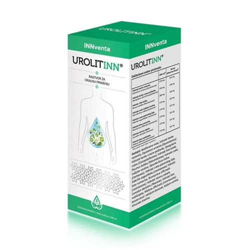 UrolitINN u pakovanju od 600ml biljni kompleks za prevenciju i eliminaciju svih tipova kalkulusa iz urinarnog trakta..