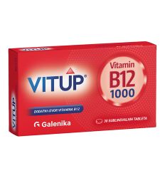 VitUp vitamin B12 1000 za odrasle i decu stariju od 12 godina za smanjenje umora i iscrpljenosti, funkcionisanju nervnog i imunog sistema.