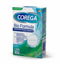 Corega BioFormula 30 šumećih tableta se koriste za čišćenje totalnih proteza.Imaju antibakterijsko i dezinfikujuće dejstvo, rastapaju i uklanjaju plak i naslage