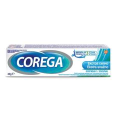 Corega extra strong sa neutralnim ukusom u pakovanju od 40gr je krema za pričvršćivanje zubne proteze. Primenljiva je za totalne i parvijalne proteze.
