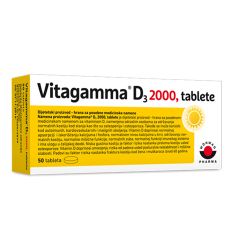 Vitagamma D3 2000 IJ, 50 tableta, je dijetetki preparat vitamina D3 namenjen odraslim osobama za održavanje normalnih kostiju.