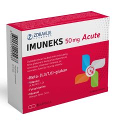 Imuneks Acute 50mg u pakovanju od  6 kapsula se koristi kao dodatak ishrani za normalnu funkciju imunog sistema i brži oporavak organizma.