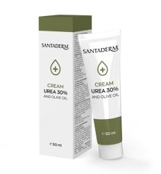 Santaderm krema sa 30% uree I maslinovim uljem, 50ml e hidratantna krema sa efektom pilinga, koja omekšava kožu. Može se koristiti za ruke, stopala ili laktove.