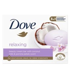 Dove Relaxing sapun sa mirisom kokosovog mleka i latica jasmina za opuštajući osećaj . sapun odlično čisti i hidrida vašu kožu.