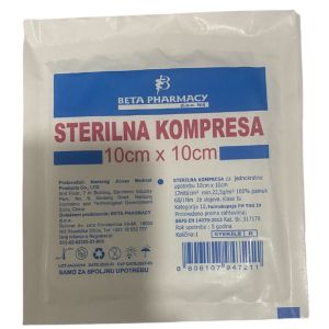 Komprese sterilne 10 x 10 cm Beta Pharmacy, 1 komad