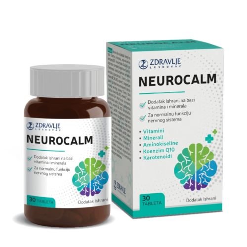 Neurocalm tablete na bazi vitamina, minerala, aminokiselina, koenzima Q10 i karotenoida. Za normalnu funkciju nervnog sistema, pamćenje i koncentraciju.