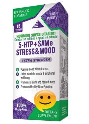 5-HTP+Same Strees&Mood kapsule sa serotoninom, vitaminima B6 i B12 i inozitolom. Smanjuje uznemirenost, anksioznost i stres. Protiv nesanice, za mentalnu ravnotežu.