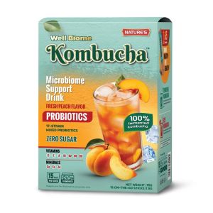 Kombuha Well Biome, sveža breskva 15 kesica