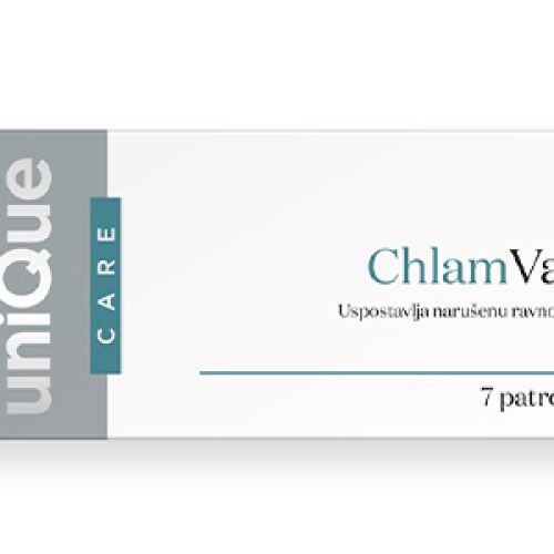 UniQue Care ChlamVag vagitorije sa uljem mandarine, koštica kajsije, lešnika i bundeve koja deluju antibakterijsko i antiinfalamatorno posebno za Chalmydie trachomatis.