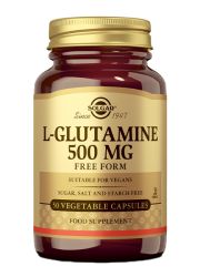 Solgar L-glutamin kapsule sa čistim glutaminom u slobodnoj formi. Za sportiste i osobe koje upražnjavaju intenzivnu fizičku aktivnost. Bez glutena. Pogodno za vegane.