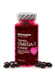 Norveške Omega-3 kapsule za žene sa vitaminima K2, D, E, folnom kiselinom, uljem žutog noćurka i kakaom. Protiv simptoma menopauze, osteoporoze. Za kožu, rad srca, mozga.
