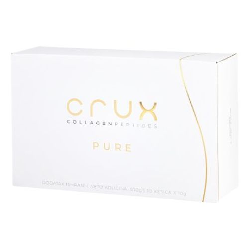 Crux pure collagen peptides prašak sadrži 100 % čist hidrolizovani goveđi kolagen tipa 1 i 3. Za zdrave kosti, zglobove, mišiće, kožu, kosu, nokte.