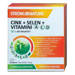 Strong Nature Cink + Selen + Vitamini A C D 30 kapsula