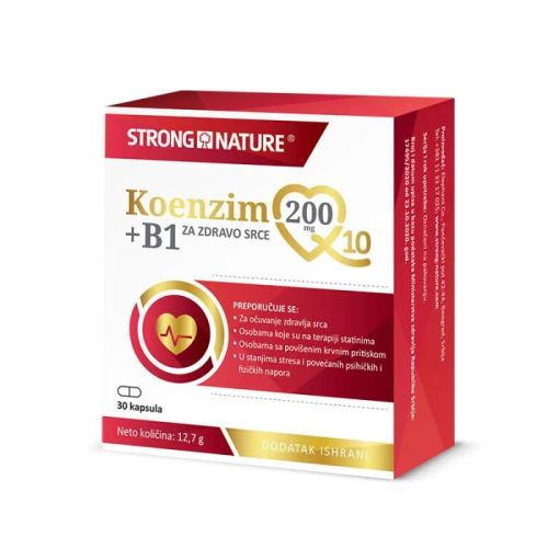 Strong Nature Koenzim Q10 200 mg + Vitamin B1 30 kapsula