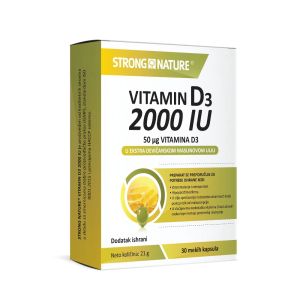 Strong Nature Vitamin D3 2000 IU, 30 mekih kapsula